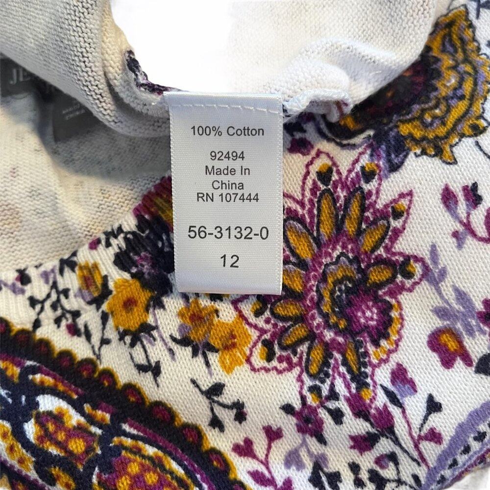 Jessica London Women's Plus Size Purple Paisley Blouse Short Sleeve Size 12 - Picture 4 of 7
